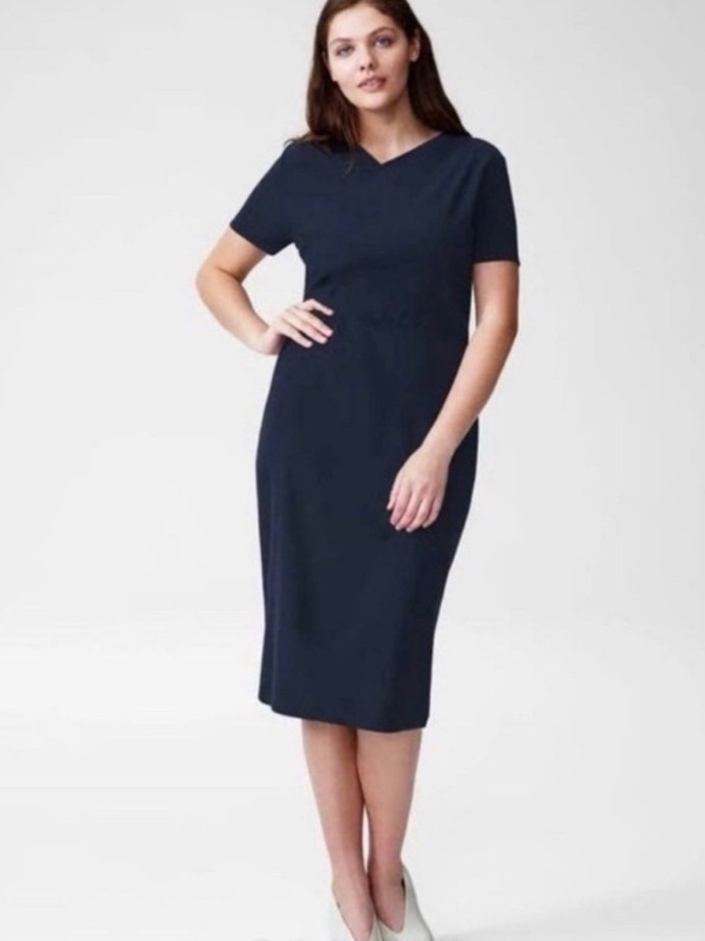 Universal Standard  Mary Navy Blue Wrap Midi dress Size 2XS 6-8 New w/ tags
